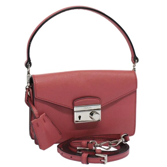 PRADA Mini Hand Bag Safiano leather 2way Pink Auth am4942V - Picture 1 of 14